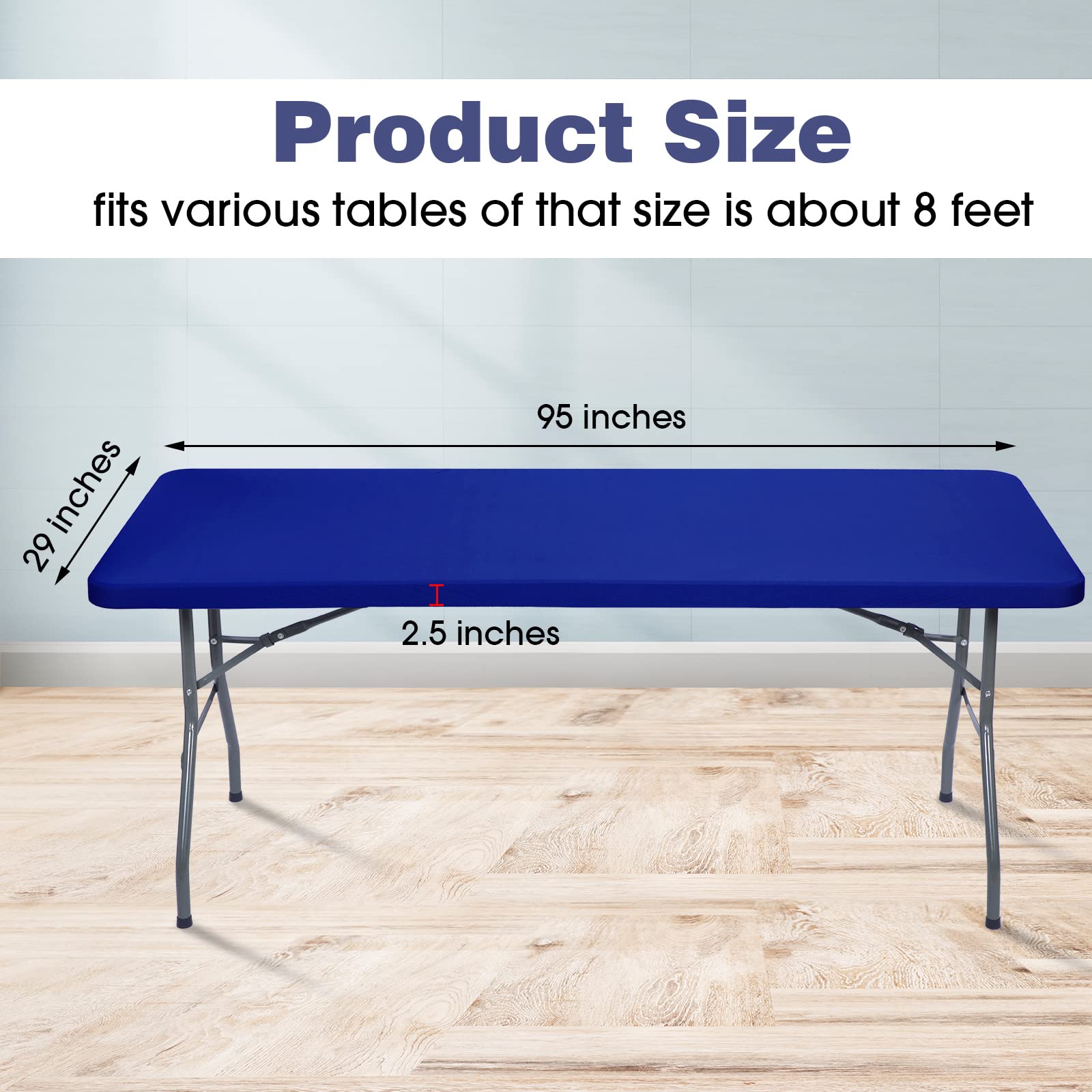 Chengu Spandex Tablecloth Fitted Stretch Tablecloth Elastic Fitted Picnic Table Cover Washable Folding Table Cover Rectangle Pol